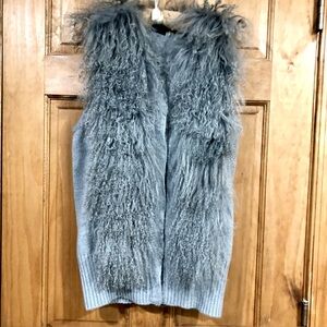 Real Mongolian Fur Long Sweater Vest